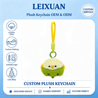 Porte-clés en peluche perroquet vert mignon, pendentif oiseau rond doux et moelleux, breloque de sac avec sangle de poignet tressée jaune, décoration de sac à dos, cadeau