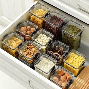 Juego <span class=keywords><strong>de</strong></span> Recipientes <span class=keywords><strong>de</strong></span> Almacenamiento <span class=keywords><strong>de</strong></span> Plástico PET Transparente <span class=keywords><strong>de</strong></span> Grado Alimenticio para Cocina, Frascos Herméticos a Prueba <span class=keywords><strong>de</strong></span> Humedad para Café, Té, <span class=keywords><strong>Cereales</strong></span> y Alimentos Secos - Product Image 2