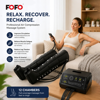 Masseur de jambes professionnel à 12 chambres avec télécommande sans fil, système de compression d'air manuel filaire, minuterie, massage des tissus profonds et circulation sanguine