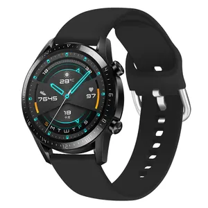 Cinturino per orologio sportivo da 22mm con cinturino in Silicone morbido all'ingrosso di colore solido per Huawei Watch GT2