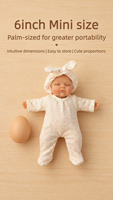 Adorable poupée reborn en silicone solide de 6 pouces avec pyjama à oreilles de lapin, cadeau pour les jeux quotidiens des enfants