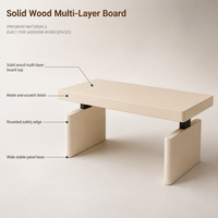 Bureau de travail réglable en hauteur, personnalisable, en bois massif, avec plateau multi-niveaux, ergonomique, minimaliste, mobilier de bureau à domicile