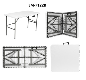 Kapalı açık çok amaçlı kullanım için sağlam taşınabilir HDPE kare katlanır masa kolay temiz yüzey - Product Image 1