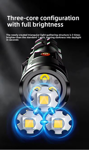 Nouvelle Lampe Torche Mini à Trois Lentilles la Plus Vendue, en Plastique, avec Clip Stylo, Ultra-lumineuse, Étanche pour le Camping, Zoom Optique, Indicateur de Niveau de Batterie - Product Image 4