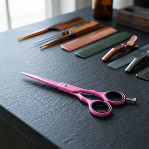 Ciseaux de coiffure professionnels ajustables ASAP de 7,5 pouces, modèle 098-65-cv, couleur rose poudré, très vendus, pour soins de beauté - Product Image 3