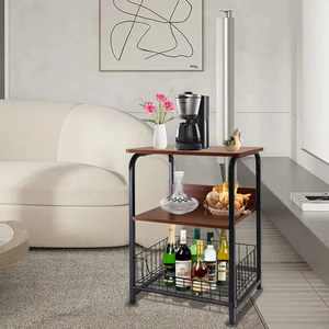 Hot Sales Living Room Bedroom Office Stable Metal Frame 3 Tiers Nightstand Industrial Retro <strong>Storage</strong> Shelf <strong>End</strong> <strong>Table</strong> Side <strong>Table</strong> - Product Image 5