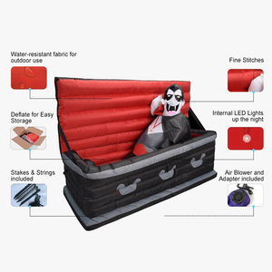 Offre Spéciale Promotionnel <span class=keywords><strong>Pas</strong></span> <span class=keywords><strong>Cher</strong></span> Éclairage <span class=keywords><strong>Halloween</strong></span> Gonflable Vampire Cercueil Pour Cour Décor <span class=keywords><strong>Extérieur</strong></span> - Product Image 3