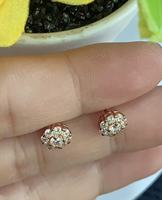 925 Silber Vergoldete Blumen-Ohrringe, Kleine und Schlichte Damen-Ohrringe, Tägliches Tragen, Dating, Geburtstage, Feiertagsgeschenke
