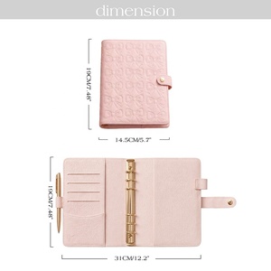Carnet de notes A6 en cuir matelassé 9 couleurs GOLD-RING Hongbo avec porte-monnaie assorti disponible – Idéal pour le bureau, l'école ou comme cadeau - Product Image 2