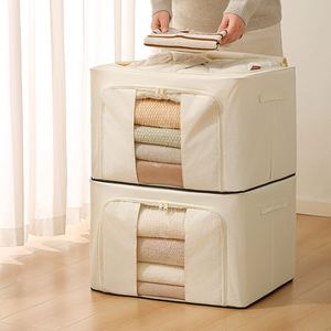 Caja de Almacenamiento de Ropa Plegable de Tela Oxford, Nueva y Mejorada, Organizador de Ropa y Edredones para el Hogar con Marco de Acero - Product Image 6