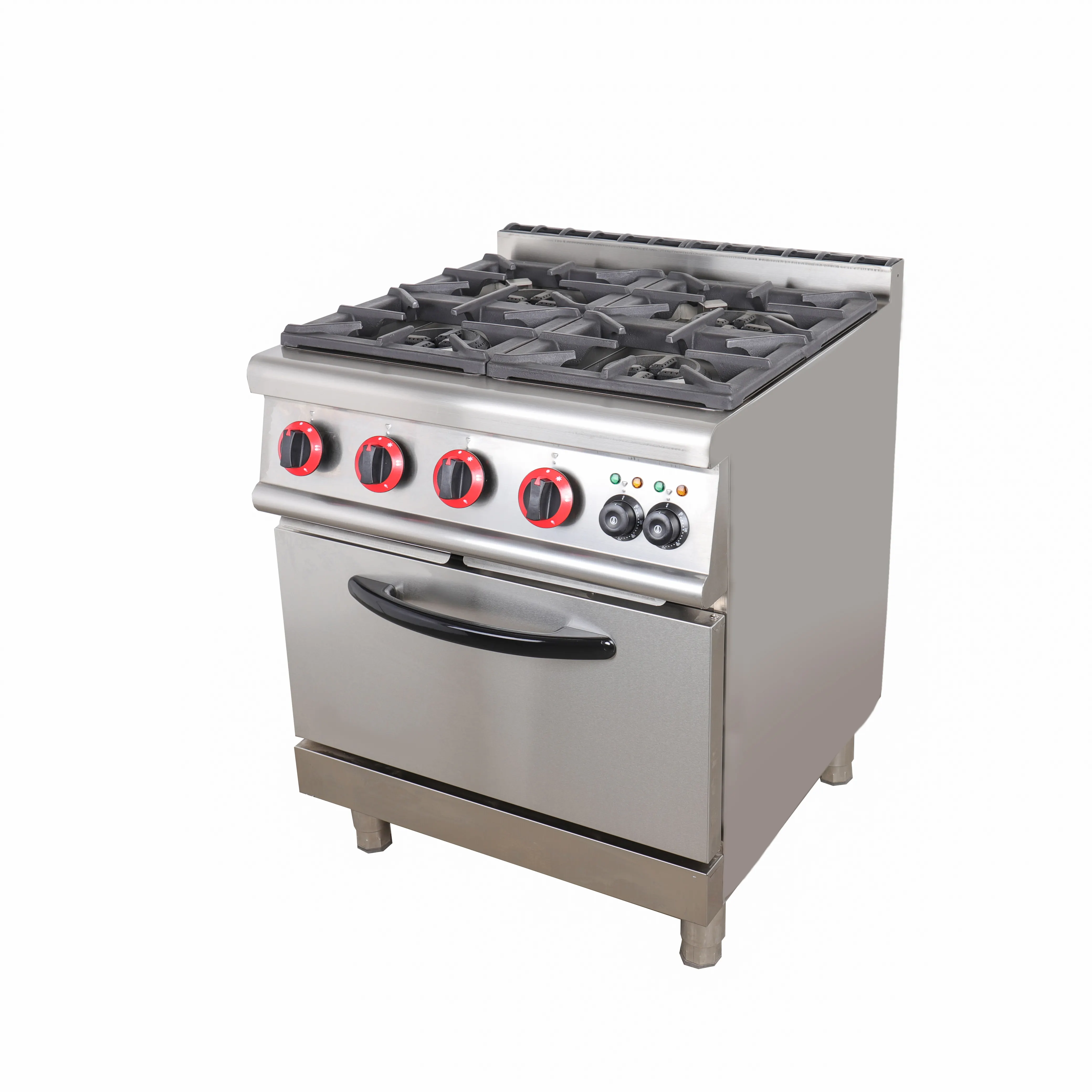 China Commercial Kitchen 4-Burner Freestanding Gas Stove mit Oven, Industrial lpg Burner Cooker Gas Stove