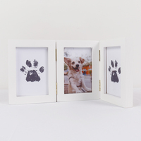 Cadre photo créatif et simple en bois de pin de Nouvelle-Zélande, imperméable, à la mode, avec empreinte de patte d'animal, cadeau commémoratif pour chiens et chats