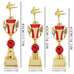 24 Nuevas promociones para boxeo gratis Judo Taekwondo Trofeos y medallas de plástico chapados en oro Premios de recuerdo AD77 - Product Image 5