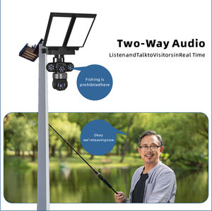 卸売 V380 Pro 3レンズ屋外ソーラー電源ワイヤレスPTZカメラCCTVセキュリティ4G SIMカードソーラー街路灯カメラ - Product Image 6