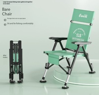 Chaise de pêche pliable verticale tout-terrain avec réglage en hauteur, portable pour la pêche en eau sauvage, vente en gros