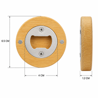 Ouvre-bouteille rond magnétique en bambou personnalisable pour gravure laser en gros, idéal pour brasseries, agences événementielles et détaillants