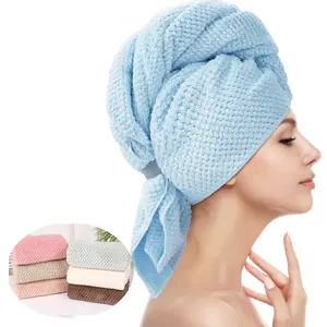 Gran Microfibra Mujer-Súper Absorbente Secado rápido Toalla para el cabello Envoltura para el cabello Turbantes para el cabello