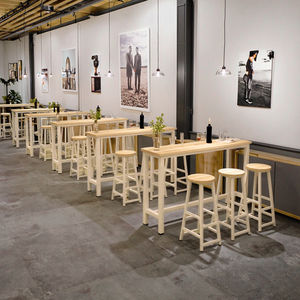 طاولة حديثة مثبتة على الحائط ، طاولة كرسي ضيق طويل بسيط ، ولمتجر شاي الحليب - Product Image 3