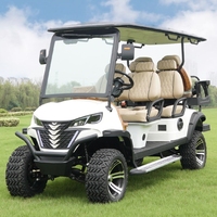 Max. Voiturette de golf électrique surélevée 72V7KW avec système AC, batterie au lithium, panneaux solaires, 6 places, aussi robuste qu'une voiturette de golf 4x4
