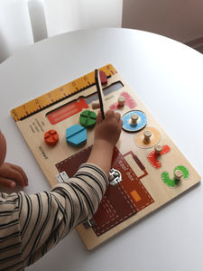 Rompecabezas de tablero ocupado para niños CPC CE, herramientas de tornillo de rompecabezas de clavija de madera, tablero de actividad sensorial para 1 2 3 años - Product Image 4