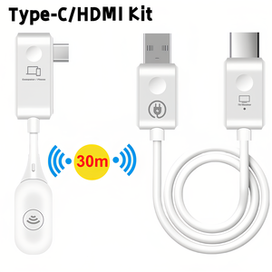 ตัวส่งสัญญาณวิดีโอ <span class=keywords><strong>HDMI</strong></span> <span class=keywords><strong>ไร้</strong></span><span class=keywords><strong>สาย</strong></span> 30 เมตร แบบ Type-C พร้อมตัวรับสัญญาณ ตัวขยายสัญญาณ Type-C <span class=keywords><strong>สาย</strong></span>เชื่อม<span class=keywords><strong>ต่อ</strong></span>จอภาพแบบเดียวกันสำหรับพีซีไปยังทีวี ดองเกิลสติ๊ก จอภาพ - Product Image 2