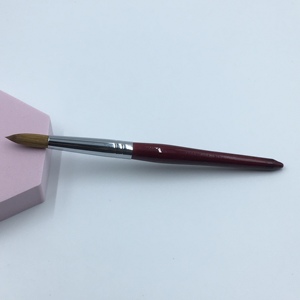 แปรงทำเล็บอะคริลิคขนโคเลนสกี้แท้ 100% ด้ามไม้สีแดง ขนาดมาตรฐานสากล เยอรมัน สำหรับปัดผงเล็บ แกะสลักลายเล็บ ทำเล็บมือ - Product Image 2