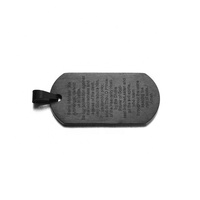 Yiwu Aceon acier inoxydable Rectangle deux côtés gravure gravé Bible texte santé mentale Michael nous protéger ange noir estampillé chien étiquette
