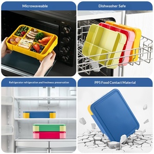 Lonchera Bento para Niños y Estudiantes, con Compartimentos Sellados, de Plástico, para Frutas, Apta para Microondas, para Trabajadores de Oficina - Product Image 4