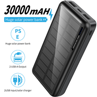 Batterie au lithium polymère portable de bonne qualité, capacité 30000 mAh, double USB Type-C, banque d'alimentation solaire avec matériaux écologiques
