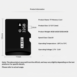 Suministro Directo de Fábrica, Tarjeta TF Clase 10 de <span class=keywords><strong>32GB</strong></span>/128GB/64GB para Cámaras de Vigilancia, Cámaras MP4 y Cámaras DSLR (Negra) - Product Image 2