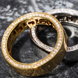 Koreanischer Yiwu Ins-Stil Glasring Nischen-Luxus Hochwertiger Zirkon Unisex Paarring - Product Image 2