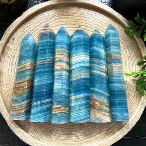 Piedra de Reiki de Alta Calidad para Sanación, Cristal Energético, Ónix Azul Pulido, Varita en Punta, Torre para Meditación - Product Image 4