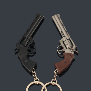 Llavero de pistola de juguete 1:3 Python 357 Revolver negro de 70 mm, llavero metálico realista de 7 cm con forma de pistola, modelo Python 357 - Product Image 6