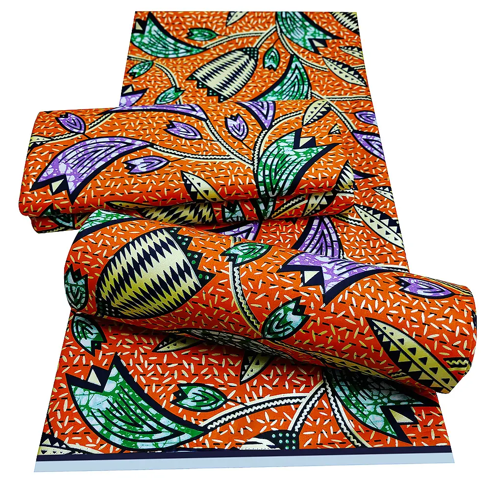 Echte Echte Wax Stof Goud Wax Print Afrikaanse 100% Katoen Goedkope Prijs Hoge Kwaliteit GV71