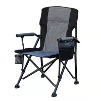 Chaise pliante d'extérieur en fer, portable, pour camping et jardin, avec dossier et accoudoirs épaissis, chaise de plage et de pêche en forme de fer à cheval, en tissu Oxford