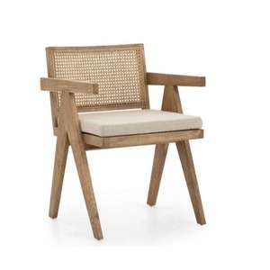 Premium Customized Solid Wood Dining <b>Chair</b> Handmade Reclaimed <b>Rattan</b> Modern Simple Design Tufted Apartment Wine Cellar - Product Image 1