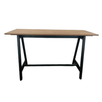 Grande table de bar personnalisée de haute qualité avec dessus en placage et contreplaqué stable à base de métal pour la location de meubles de restaurant et d'événements