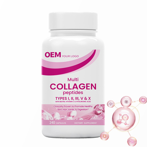 Capsules de suppléments multi-collagène en peptides pour la vente en gros, soutenant les articulations, les os, l'hydratation de la peau, l'élasticité, les cheveux et les ongles - Product Image 1