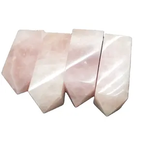 सजावटी चतुष्कोण मानक क्रिस्टल किसी न किसी पॉलिश पाउडर क्रिस्टल एकल उठाई प्राकृतिक गुलाबी पत्थर coulumn
