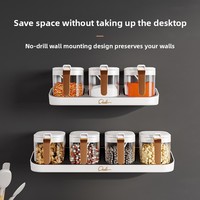Boîte à assaisonnements en plastique murale pour cuisine domestique, conteneur de rangement moderne pour sel, glutamate monosodique, poivre et condiments, avec couvercle et cuillère, style tiroir