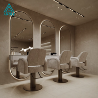 Meuble de présentation moderne pour salon de manucure avec éclairage LED, design intérieur de salon de beauté et spa, décoration de salon
