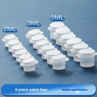 Boîte vide à 6 compartiments pour peinture acrylique 5 ml – Peinture fluide DIY pour enfants, toile, gouache, aquarelle pour la maternelle