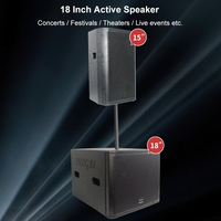 Meilleur amplificateur de sonorisation actif 2400W, système PA compact, son de scène extérieur, basses puissantes, enceintes DJ actives professionnelles de 18 pouces