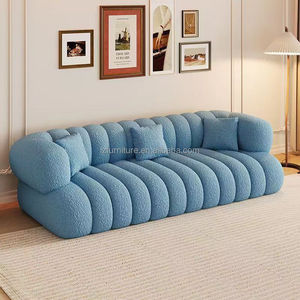 Cloud Texture Inspired Cream-Style Sectional <b>Sofa</b> Set for <b>Small</b> Apartment Hotel Villa Featuring Fabric Sponge - Product Image 5