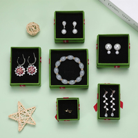 Boîte à bijoux en carton personnalisée avec logo, impression de logo, emballage de bijoux, boîte de luxe verte, collier, bague, boîte cadeau en papier