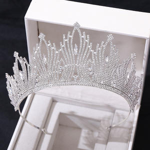 2025 Nueva Corona nupcial verde <span class=keywords><strong>princesa</strong></span> Tiara Diadema con traje de diamante fiesta accesorios de boda para mujeres - Product Image 2