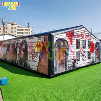 JOYFUL FUN Halloween Fantasy Paradis de labyrinthe gonflable-Maison d'aventure de carnaval immersive