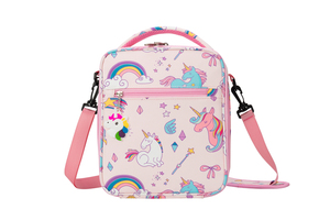 Sac isotherme miniature personnalisé imprimé licorne de dessin animé, sans BPA, 600D SHANGHONG, boîte à lunch pour enfants, bandoulière portable - Product Image 4