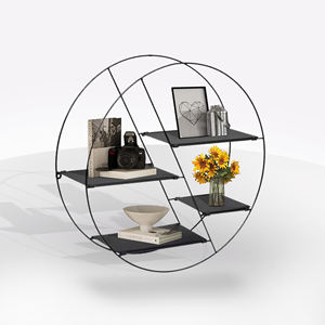 Mensola Rotonda Modulare LARA IN METALLO NERO - Product Image 1