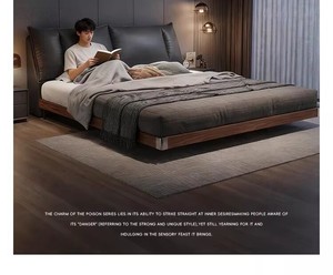 <span class=keywords><strong>Letto</strong></span> in Pelle Minimalista Stile Italiano 1.8m, <span class=keywords><strong>Letto</strong></span> <span class=keywords><strong>Matrimoniale</strong></span> 1.5m per Camera da <span class=keywords><strong>Letto</strong></span> Principale, Design Moderno in Pelle Morbida con Bordi Colorati - Product Image 5